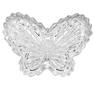 Vintage Butterfly Trinket Box With Lid Crystal Clear Faceted Keepsake